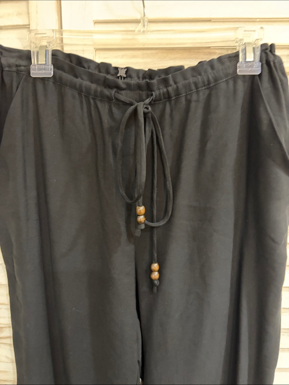 BCBGeneration Black Drawstring Waist Pants - Lightweight Everyday